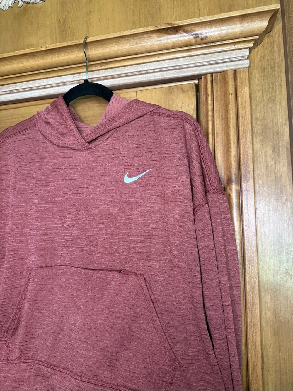 Nike Running Dri-FIT Heathered Mauve Hooded Pullover Sweatshirt Women’s Small